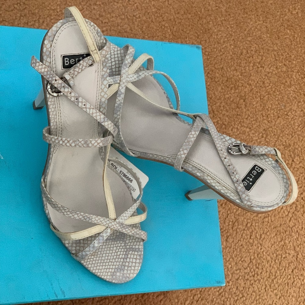 Bertie Leather Skin embossed Dress Sandal Sz 40